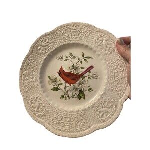 Royal Cauldon Luncheon Plate Red Cardinal Bristol Ironstone Henry Pausch